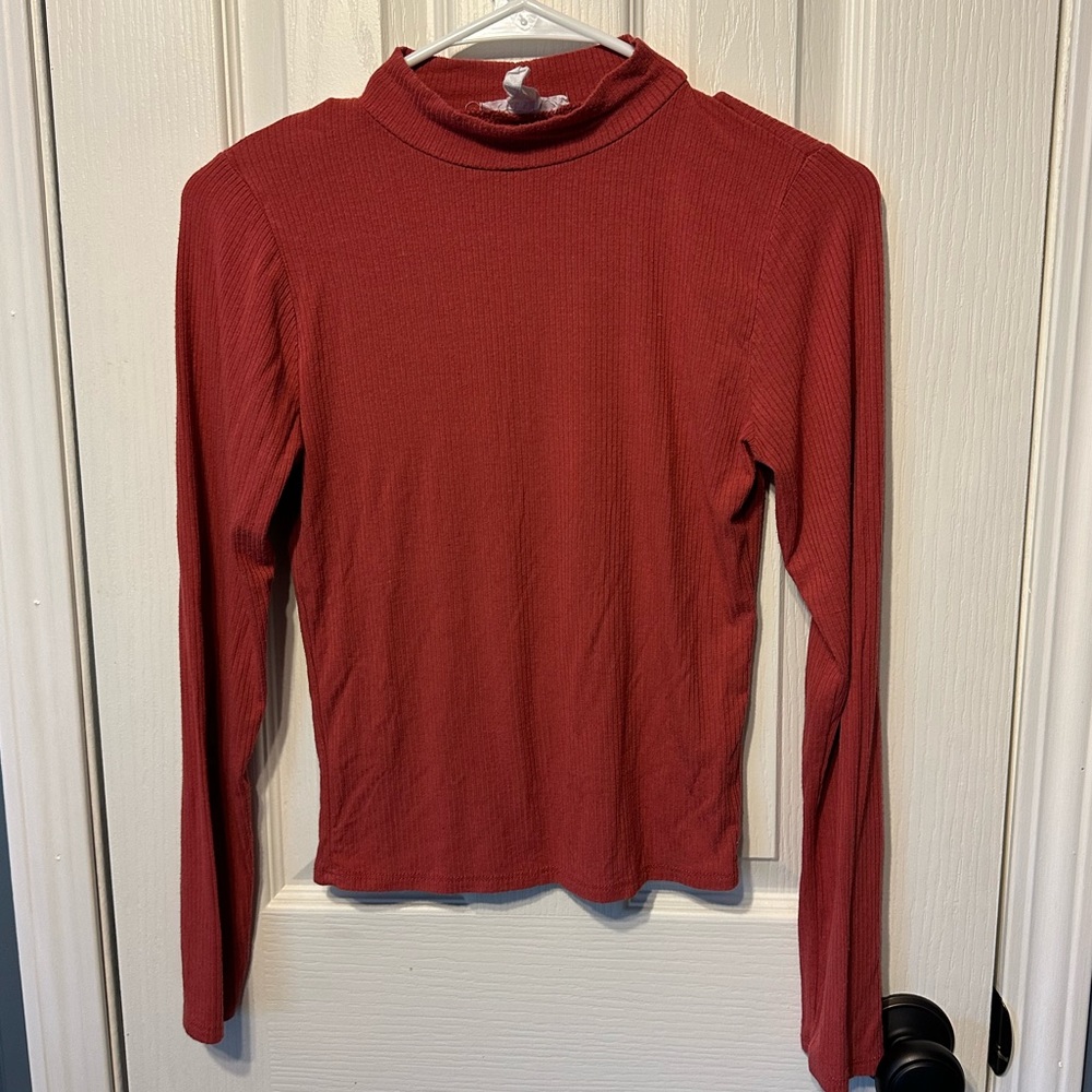 Caution To The Wind Small High Neck Long Sleeve Top